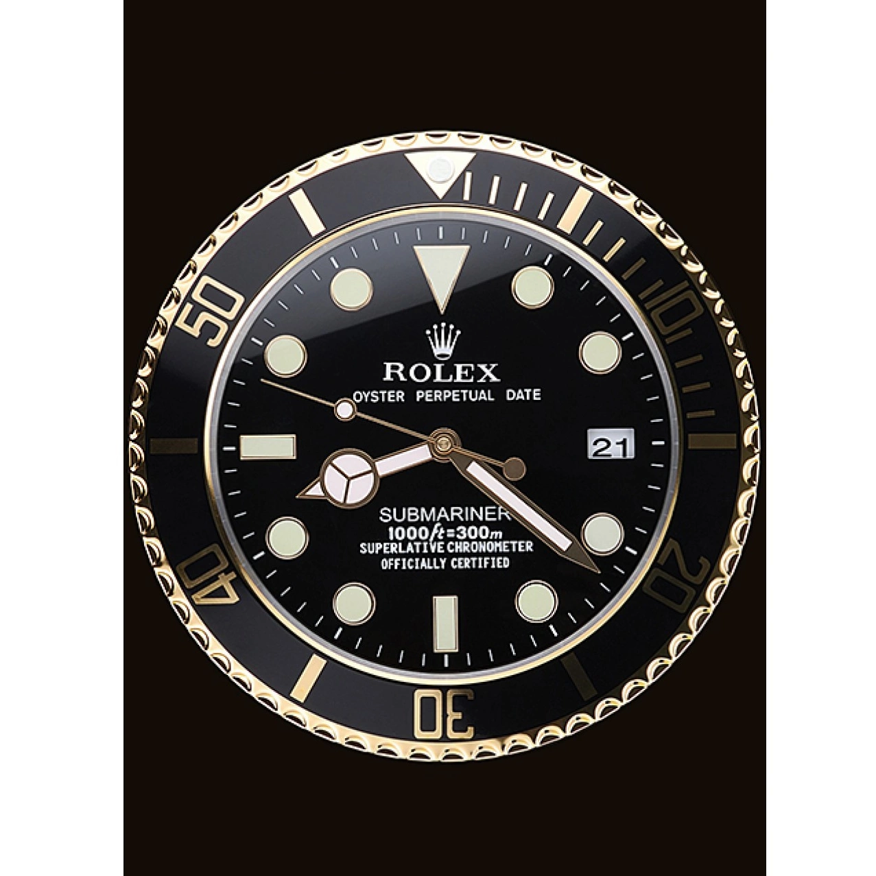 AAA Replica Watches Clock Black-Gold Wall 622476 Submariner Rolex 0629